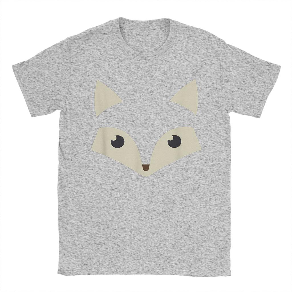 Cute Fox Face Halloween T-Shirt for Men  Casual Pure Cotton Tee Shirt Round Collar Short Sleeve T Shirt New Arrival Clothes