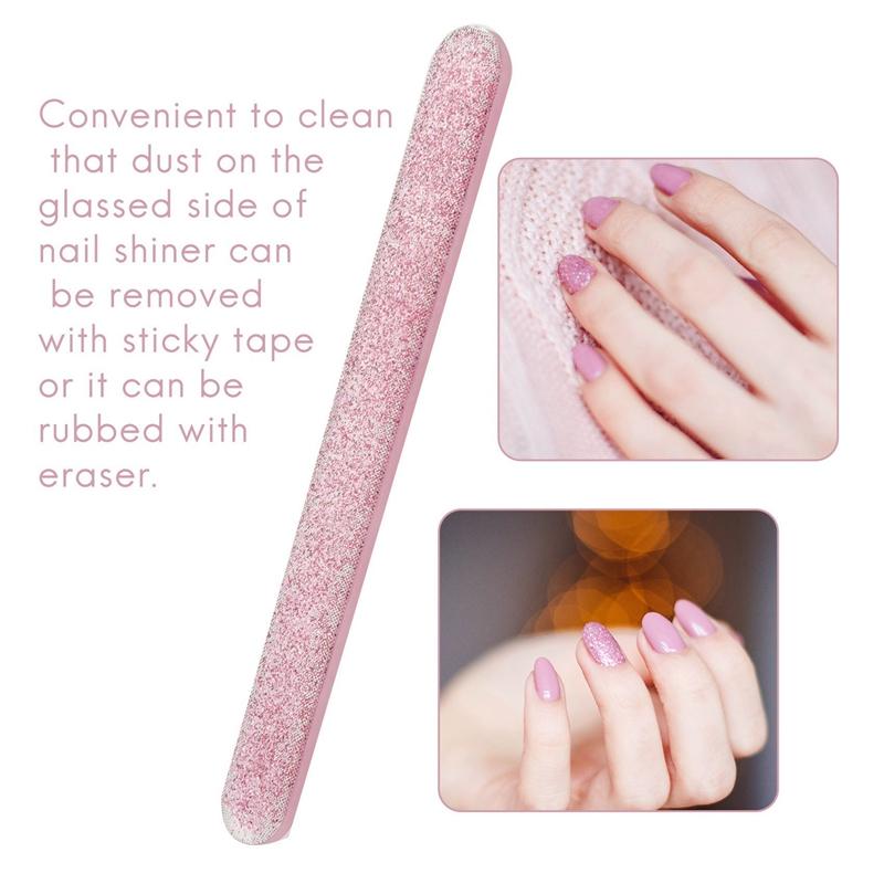 Стеклянная пилочка для ногтей Кристальный баф для ногтей Нано Мини блоки для полировки С портативным чехлом Для натуральных ногтей