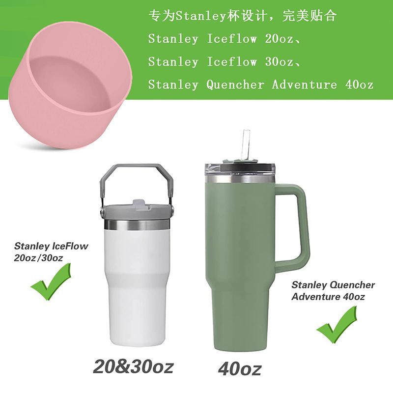 1PCS 7.5cmx4.5cm Candy Color Silicone Candy Color Cup Protective Sleeve Cushion For 40oz Tumbler With Handle & 20oz 30oz