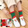 Santa Claus Children Christmas Socks Cotton Mid-Tube Socks Harajuku Cartoon Hosiery  Girls