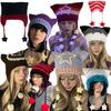 Вязаная крючком шляпа с рюшами для взрослых, кружевная шапка-бини, модная шляпа с рюшами