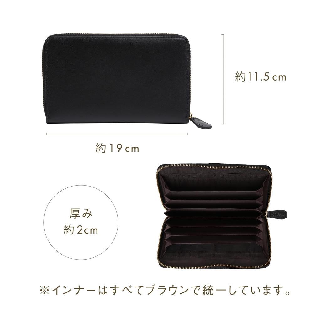 Кошелек-книжка Goat Genuine Accordion [Mura] Чехол, Кожа, Женский, Кожа, Многофункциональный чехол, Антимагнитный, Защита от скимминга, (черный)