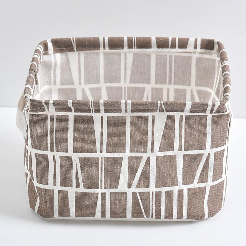 Cotton Linen Foldable Storage Basket With Waterresistant Fabric For Home Office And Closet Organization