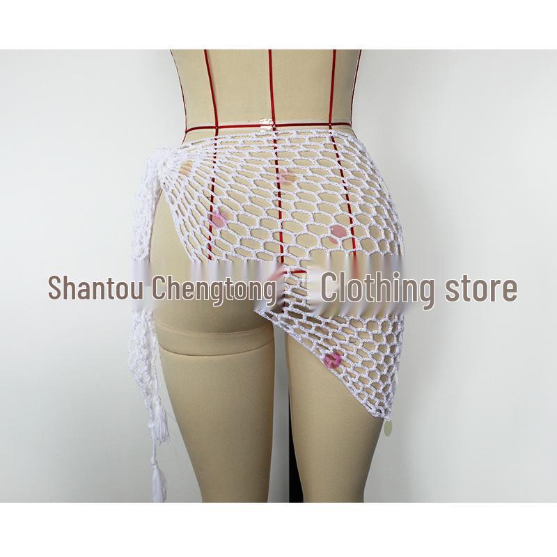 Hand-Crocheted Sequin Bikini Cover-Up Skirt