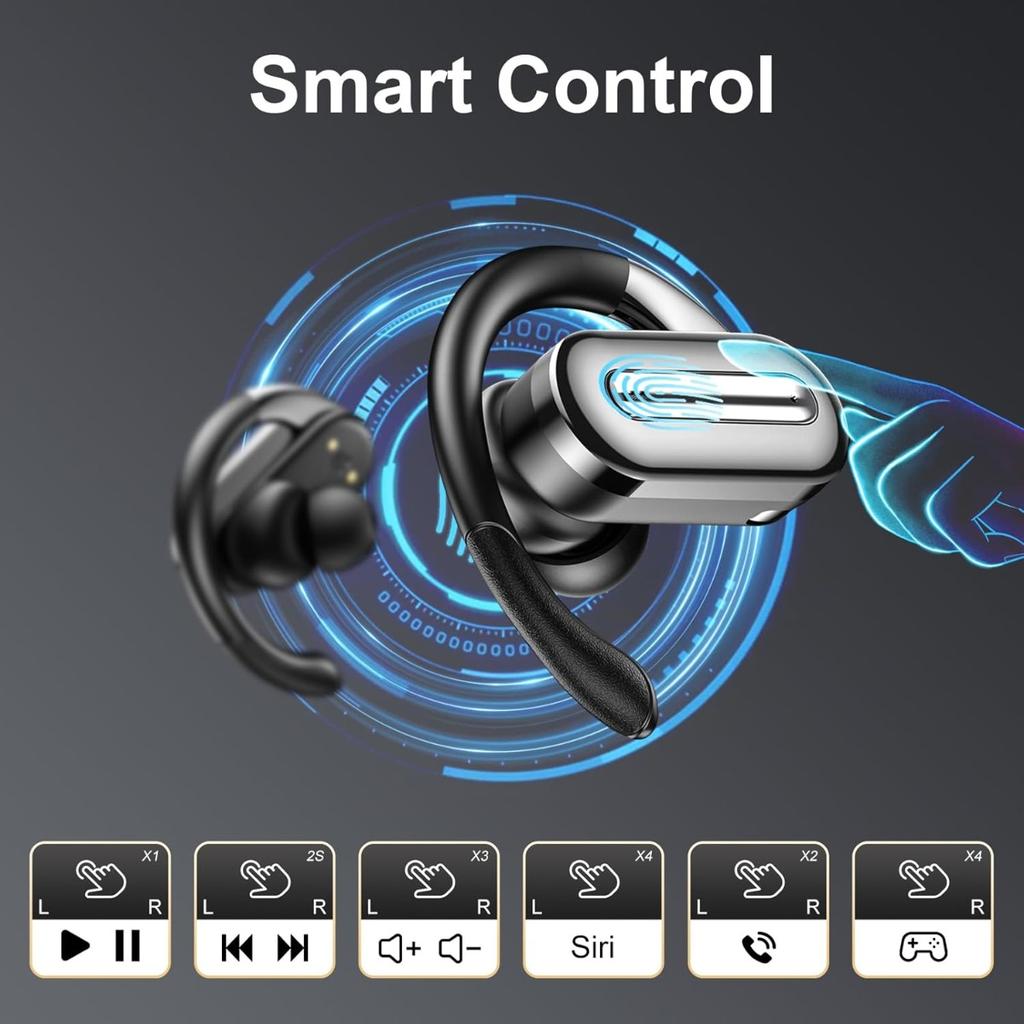Беспроводные наушники, Bluetooth 5.4 наушники спортивные, Bluetooth наушники с заушниками, ENC шумоподавляющий микрофон, беспроводные наушники Bluetooth для ноутбука