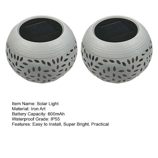 1/2 шт. солнечные фонари полый дизайн автоматическое включение/выключение уличные водонепроницаемые металлические светодиодные солнечные фонари украшения для крыльца и двора