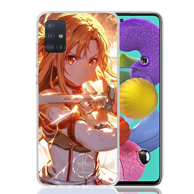 Чехол для телефона Sword Art Online Юки Асуна для Samsung Galaxy A52 A32 A22 A12 A02S A50S A30S A51 A31 AA71 Note 20 Ultra 10 S10 Plus