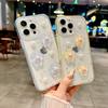 INS Корея 3D Цветок 2 В 1 Прозрачный Чехол для Телефона для iPhone 17 16 12 13 14 15 Pro Max Ударопрочная Рамка Прозрачная Мягкая Крышка