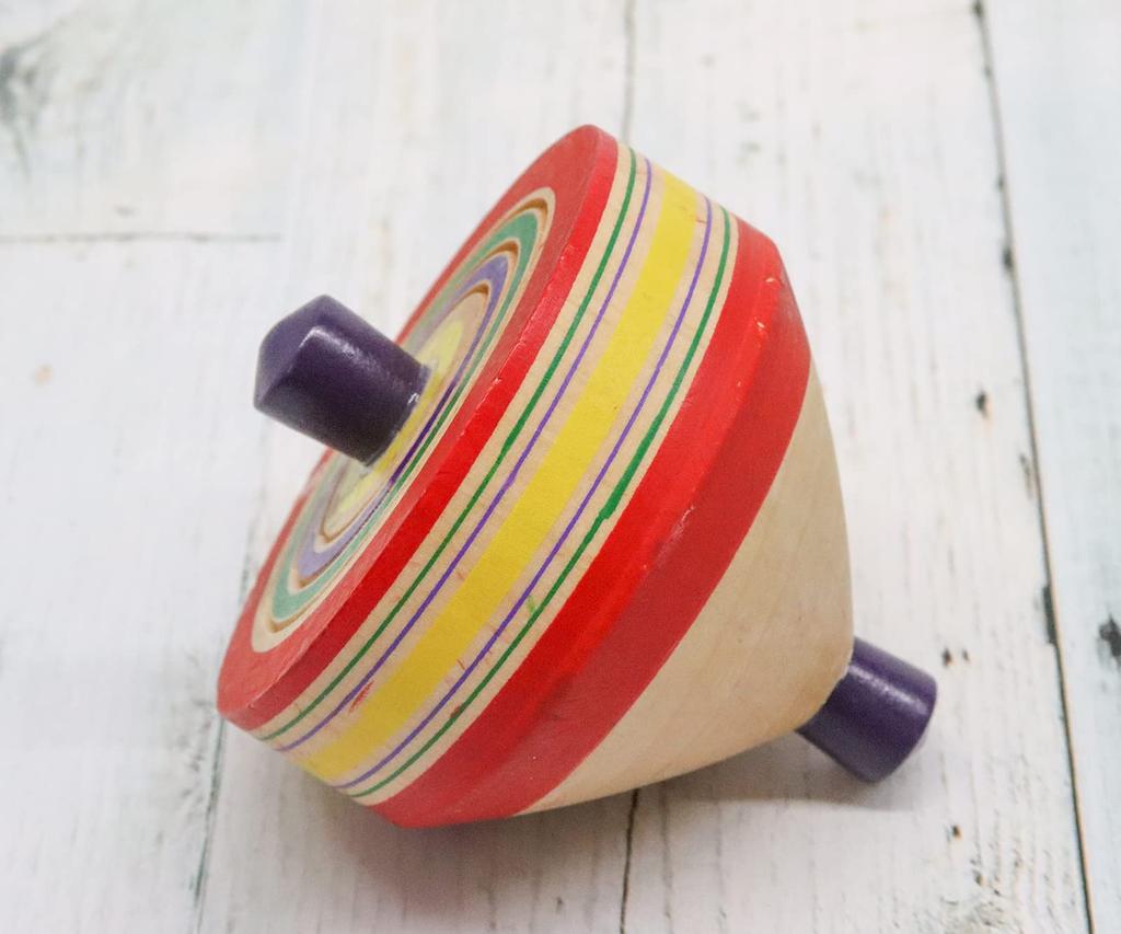 Castle Enterprise Folk Craft Traditional Wooden Toy Throwing 3 inches Top,