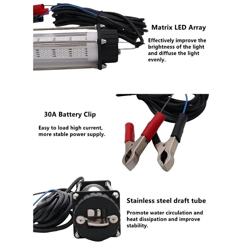 120 Вт/180 Вт Портативный подводный фонарь для рыбалки 12 В Погружной эхолот Рыболовные аксессуары Мощный светодиодный свет для приманки для рыбы
