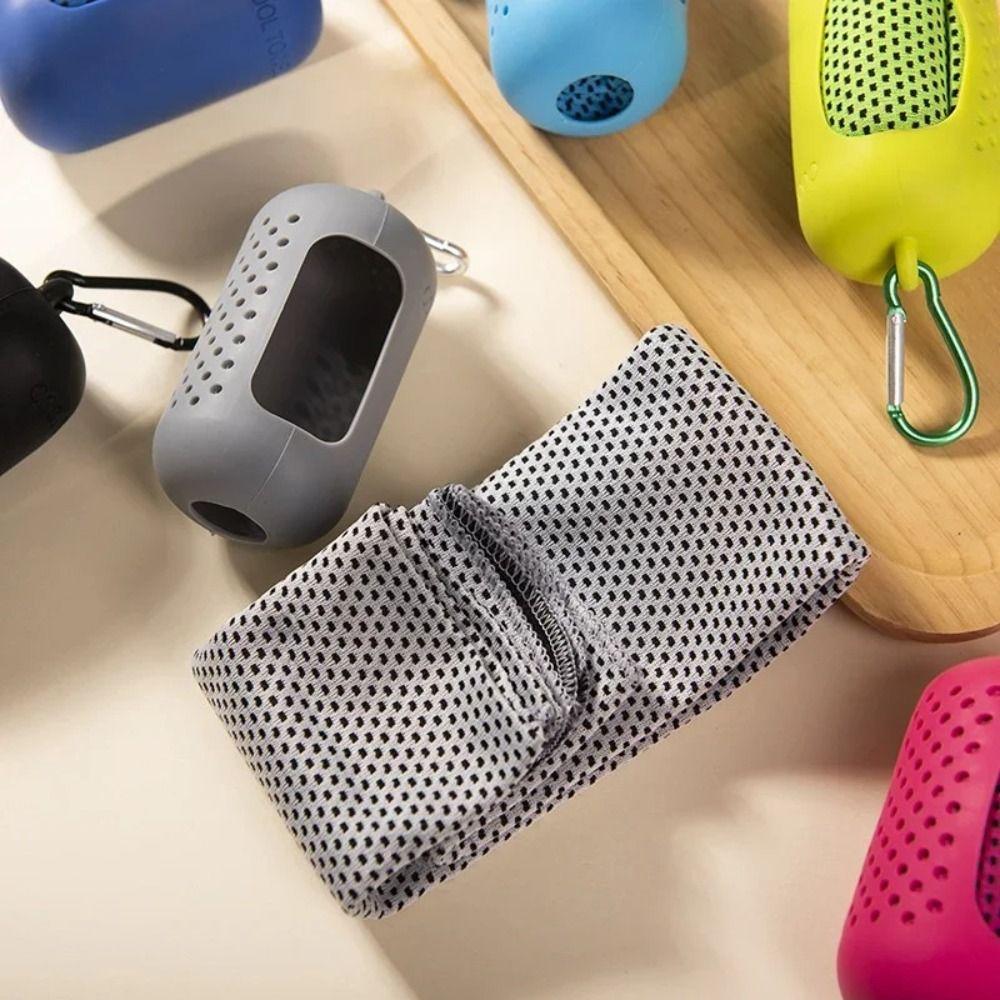 Mini Quick Dry Fitness Cool Towel Microfiber Towel Silicone Bag New Quick Drying Towel  Sports