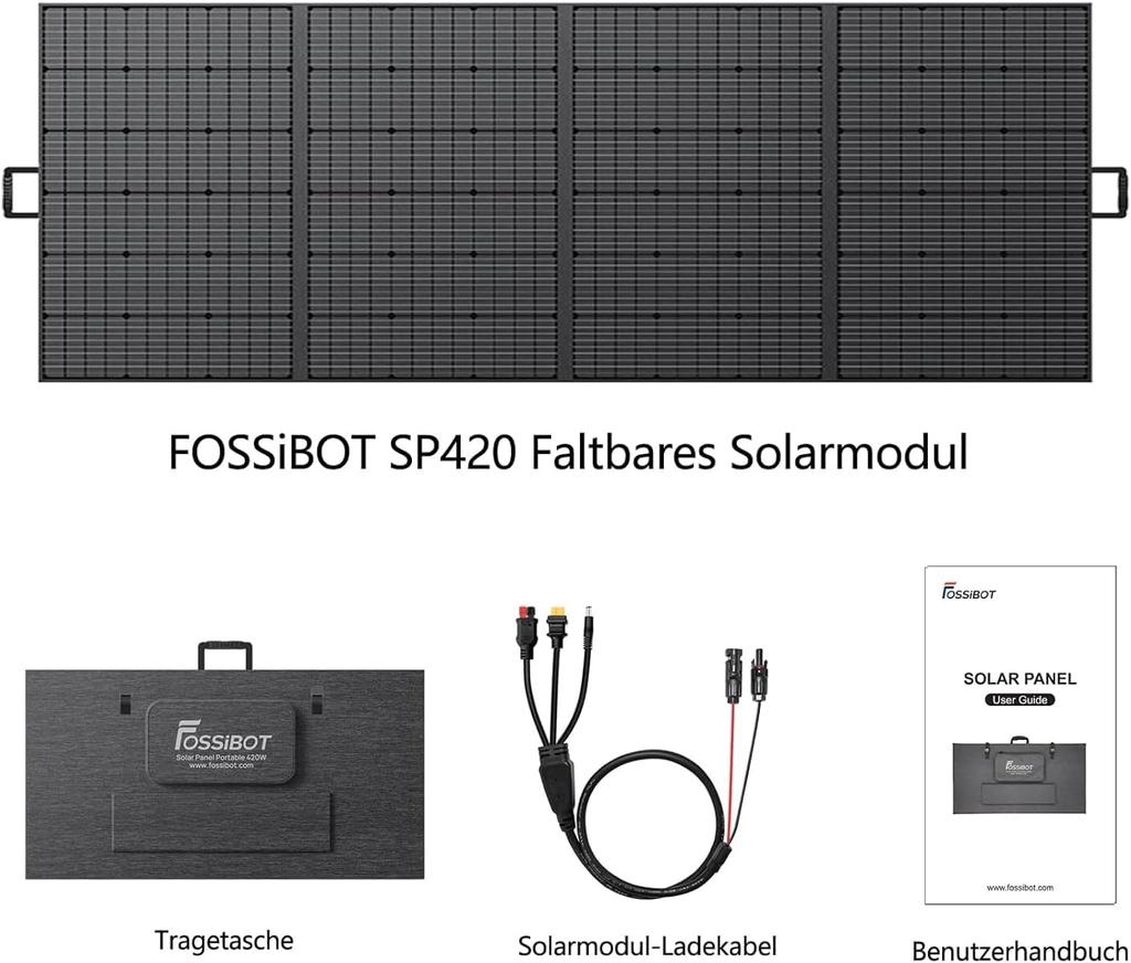 FOSSiBOT Portable 2400W(Peak 4800W) Power Station with UPS Function, 2048Wh Solar Generator Power Generator Power Bank Charger with 420W Solar Panel