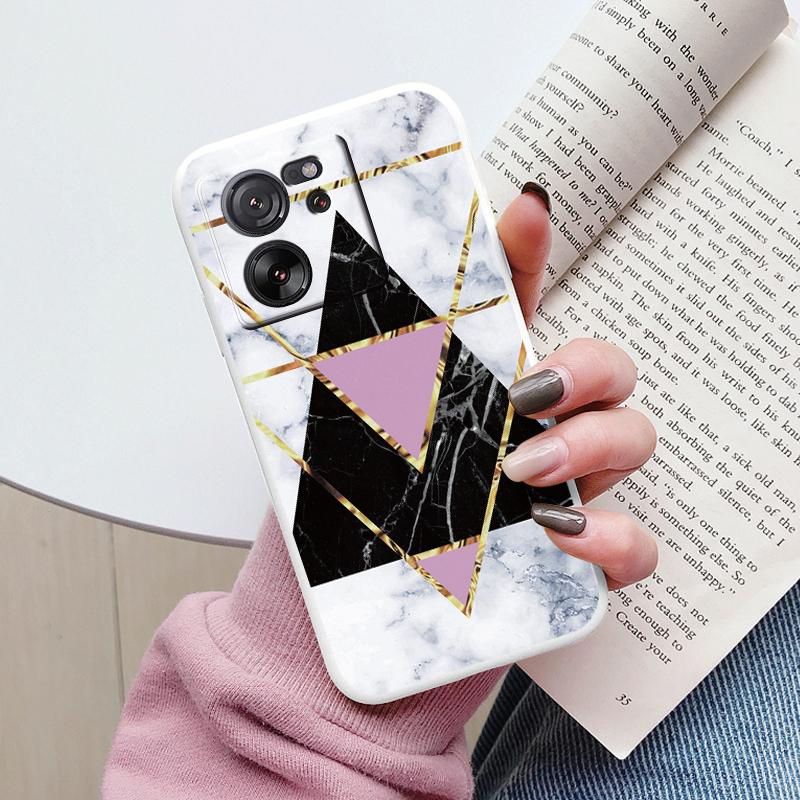 For Xiaomi 13T Pro Pink Gold Marble Art Fashion Phone Case Soft Silicone Funda Cover For Xiaomi 12T 11T 10T 12 Lite Coque Bumper