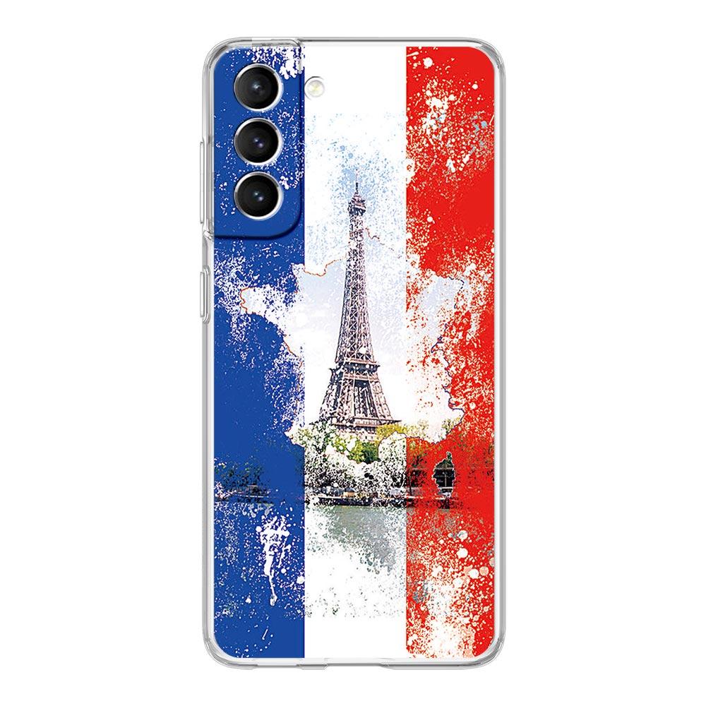Чехол для телефона Samsung Galaxy S24 Plus S23 S22 S21 S20 FE Ultra 5G S10 S10E S9, мягкий прозрачный силиконовый чехол с флагом Франции