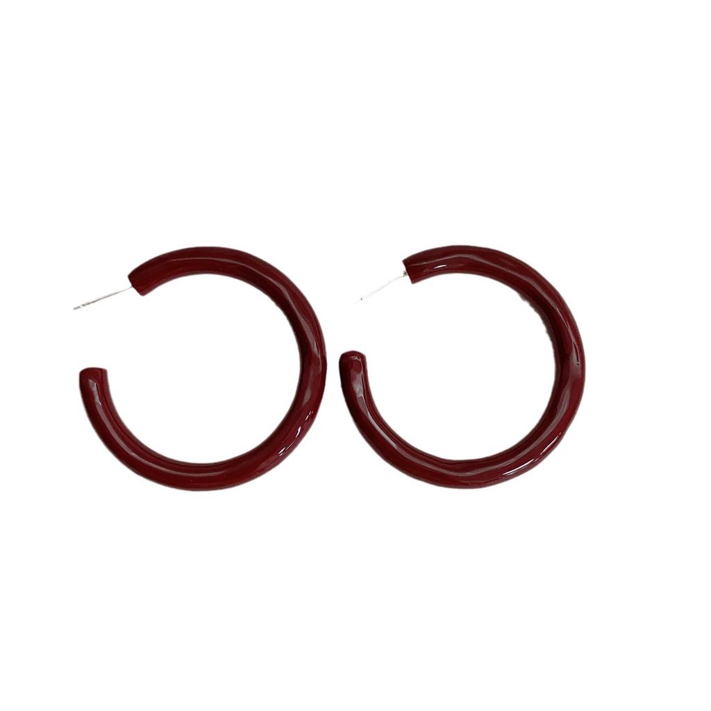 Разноцветные серьги, акриловые геометрические круглые серьги в форме буквы С, модные модные серьги.