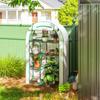 Mini Greenhouse, 4-Tier Greenhouse with Plastic Cover, Portable, Roll-Up Door, 100 x 45 x 160 cm, White