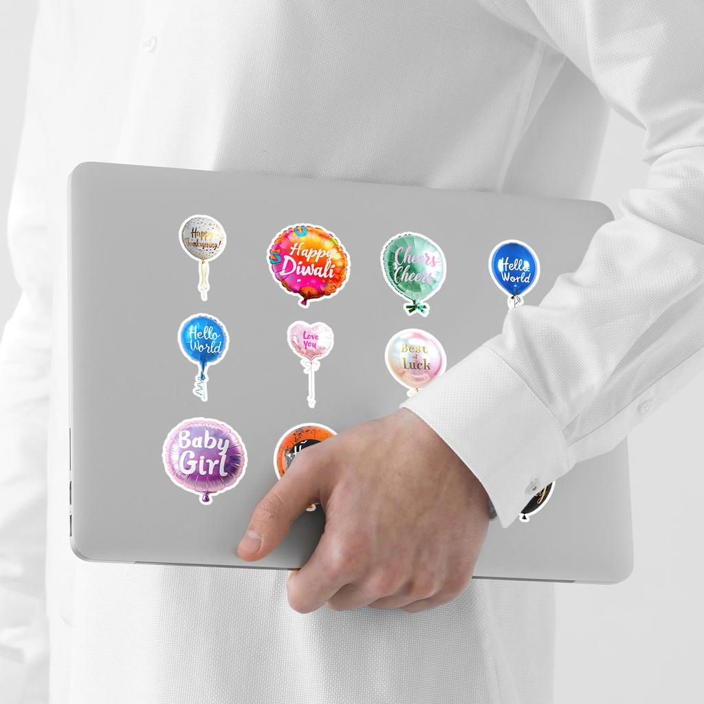 50 шариков граффити наклейки креативные наклейки для канцелярских товаров с воздушными шарами наклейки для украшения водонепроницаемые наклейки для стакана воды, компьютера, мобильного телефона