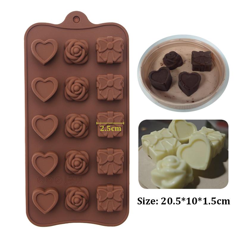 30-58 шоколадная форма ручная работа конфеты желе пудинг форма цветок сердце силиконовые формы инструмент для выпечки