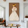 Модное белое платье, женский плакат с принтом, современная абстрактная фигура принцессы, холст, картина, скандинавское украшение стены спальни, живопись
