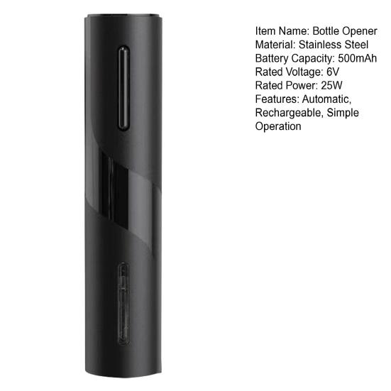 Electric Wine Bottle Opener with Foil Cutter One-click Button Reusable Automatic Wine Corkscrew Remover Tool USB Rechargeable
