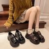 Platform Loafers Women's Summer 2025 Spring and Autumn New Metal Buckle Small Leather Shoes Versatile Single Shoes Heightening Fashion Women's Shoes