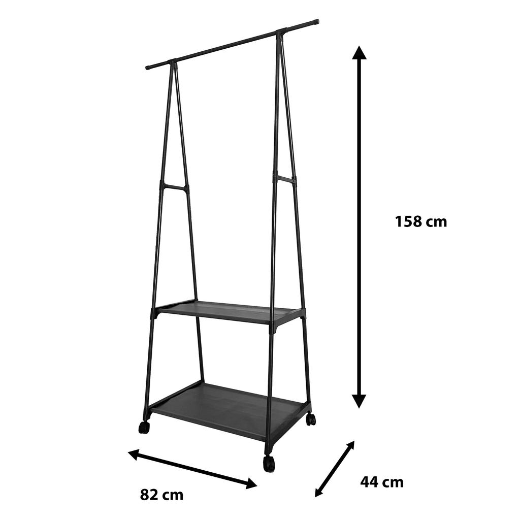 Majestic Nyana Home Donkey Coat Rack 160x55x42cm 2 Shelves 1 Top Bar