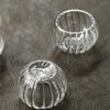 50ml Stripe Double-layer Glass Small Tea Cup Exquisite Heat Resistant Teaware Transparent Pumpkin Shape Puer TeaCup Water Cups