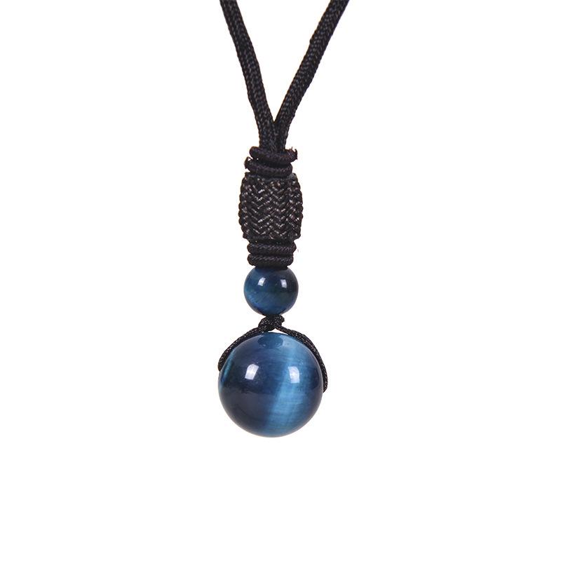 Винтажная мода Ожерелье с кулоном ручной работы из тигрового глаза и аметиста для женщин