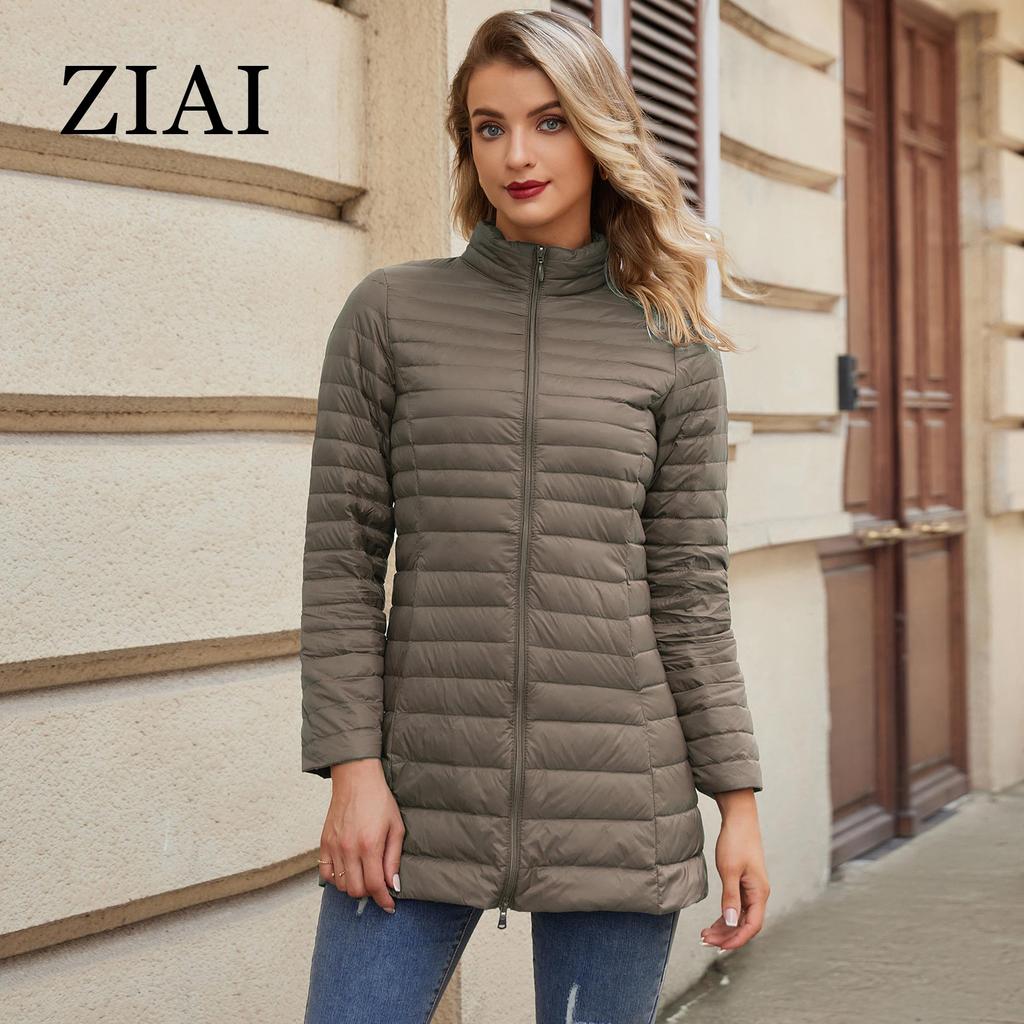 ziai Autumn Winter Women's Jacket Warm Padded Puffer Coat Ultra Light Down Jacket Women Quilted Parka Slim Fit Outerwear DM22