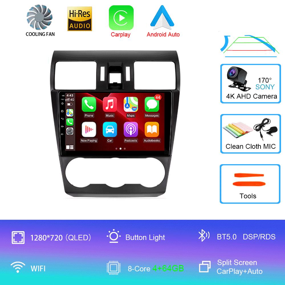 Android 14 Видеоплеер Автомобильный Радиоприемник Carplay Мультимедиа Для Subaru Forester 4 SJ XV WRX 2012- 2018 Автомагнитола GPS Стерео Головное Устройство