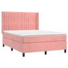 Maison Exclusive - Sommier à lattes de lit avec matelas Rose 140x190 cm Velours