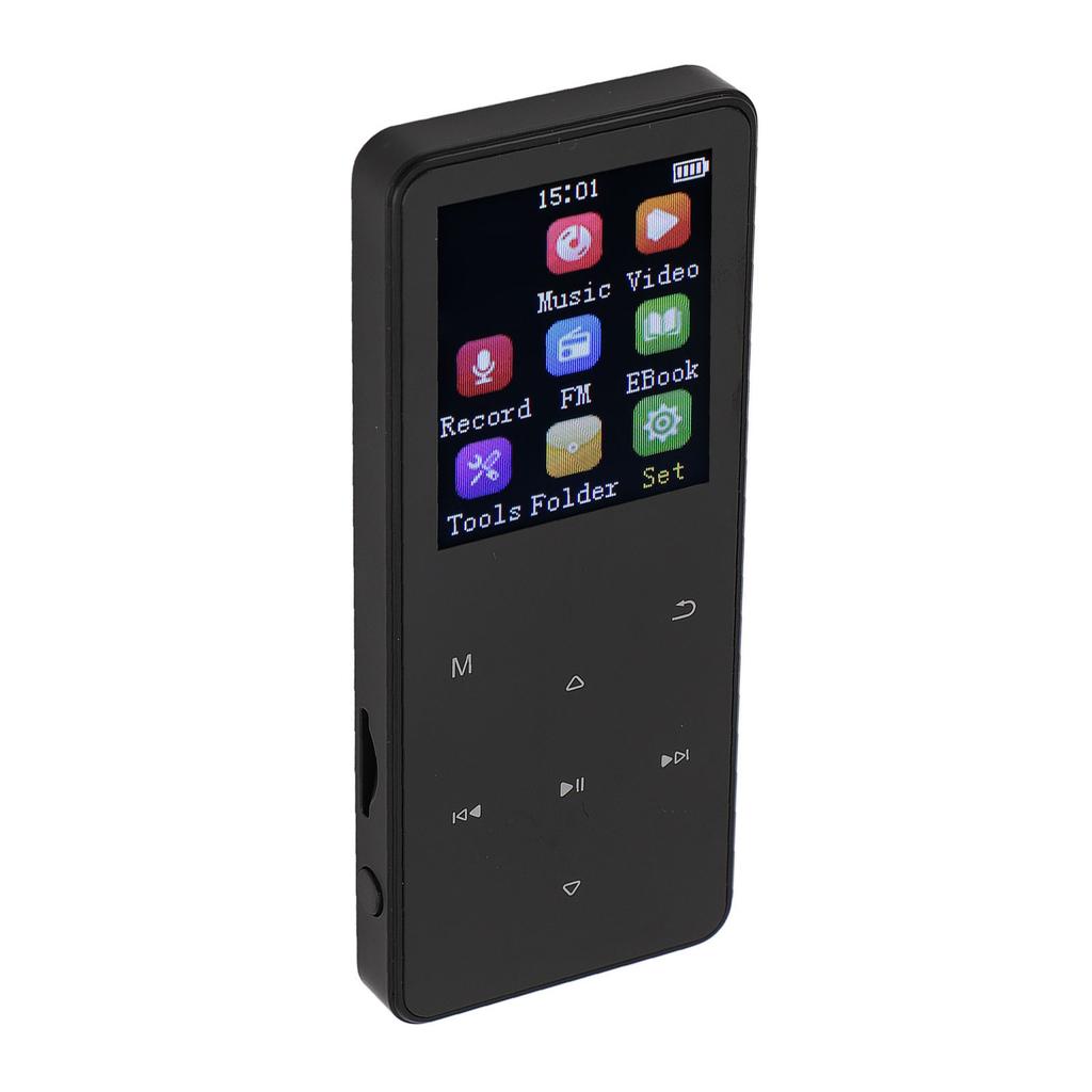 Bluetooth MP3 Player 1.8inch Touchscreen Built In Speaker Support 128GB Memory Card Shuffle Single Loop Portable Music