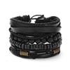 4PCS Fashion Vintage Multi-Layer Wooden Beads Trendy Accessories Men's Bracelet