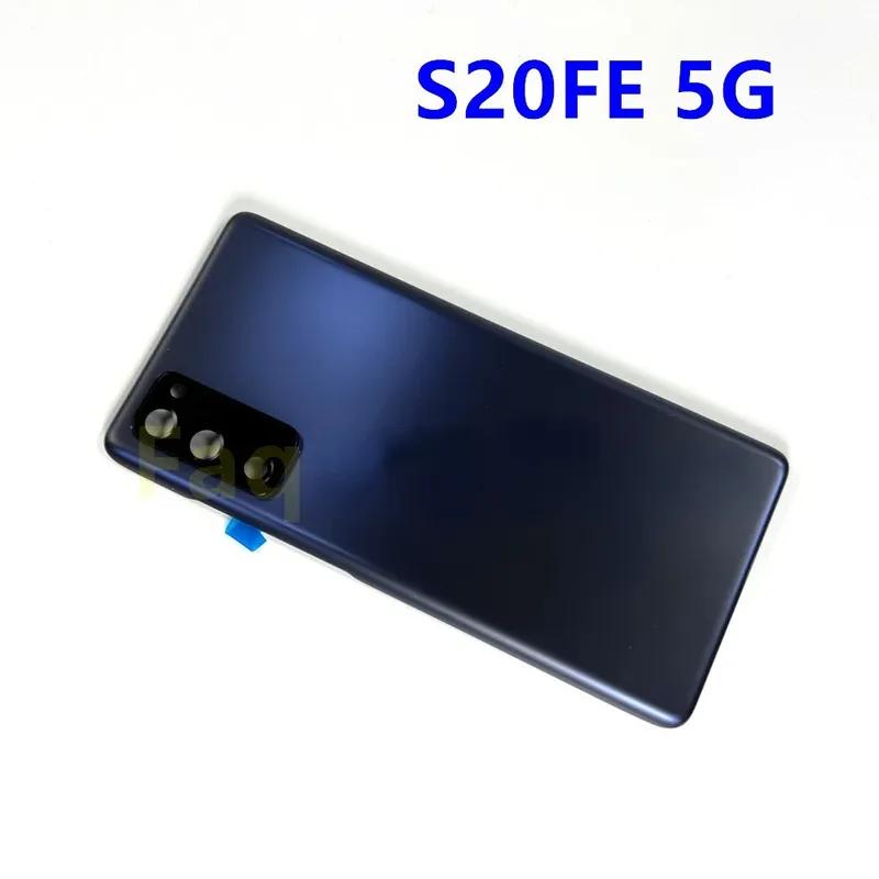 Задняя крышка для Samsung Galaxy S20 FE 5G 4G Пластиковый корпус Задняя крышка аккумулятора Замена Задняя сторона с клейкой наклейкой