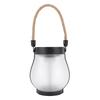 Solar Lantern for Outdoor Rainproof Hemp Rope Hanging Flame Flickering LED Garden Light for Camping Yard Pathway Patio