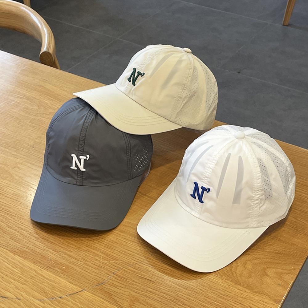 Letter N Embroidery Men Snapback Cap Candy Color Trucker Hat Simple Breathable Mesh Sunhat Outdoor
