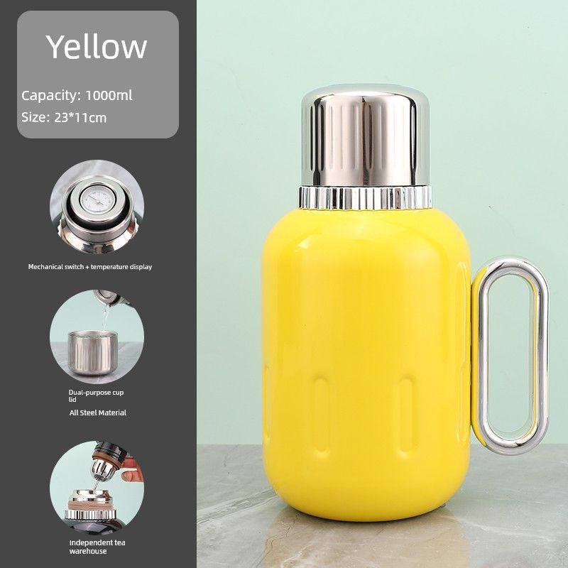 Large Capacity Thermos Cup Ikea 316 Stainless Steel Thermos Pot Household High-End Mechanical Temperature Display Teapot Warm Water Kettle