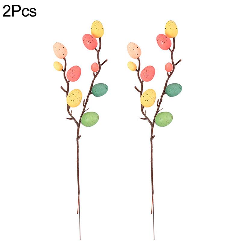 2/3/5/10Pcs Easter Egg Tree Branches Home Decoration Painting Field Eggs Spring Party Decor