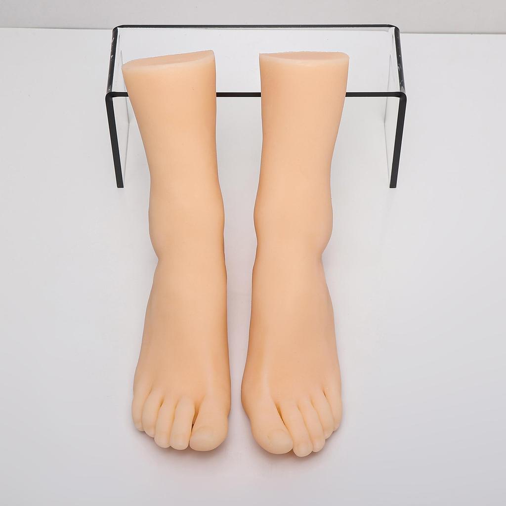 Silicone Mannequin Feet Fetish Female Foot Model Fake Nail Art Display Tassel Bone Ankle Dummy Human Medical 3604