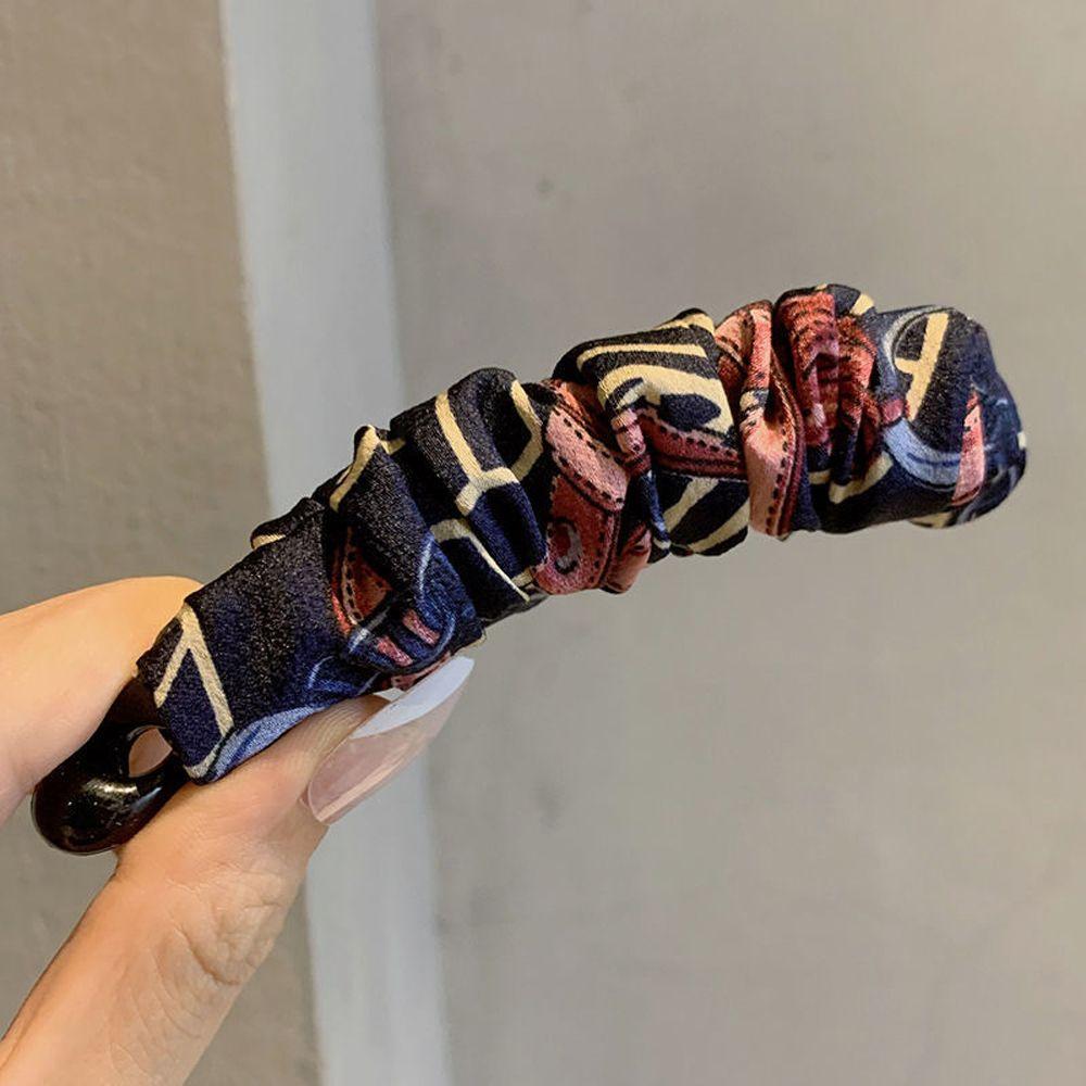 Resin Fashion Design Fabric Banana Clip Vertical Clip Women Hair Accessories Korean Style Hair Wear