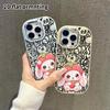Phone Case: 2D flat design suitable for iPhone 18 17 16 15 14 13 Pro protective case, couple style, hat-wearing floppy-eared rabbit, Christmas and Hal