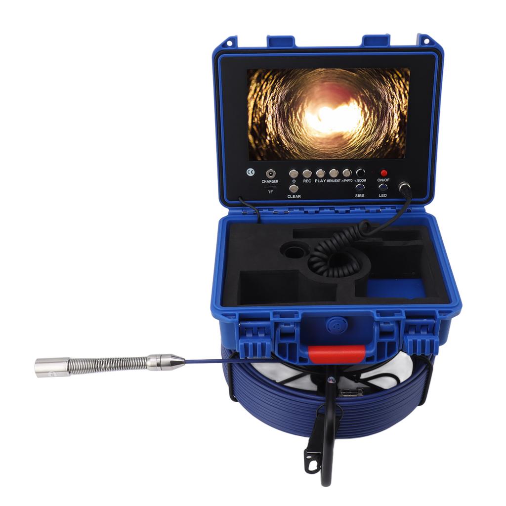 30m Pipe Drain Inspection Camera 17MM 1080P Pipe Endoscope with Meter Counter for Home Wall Duct