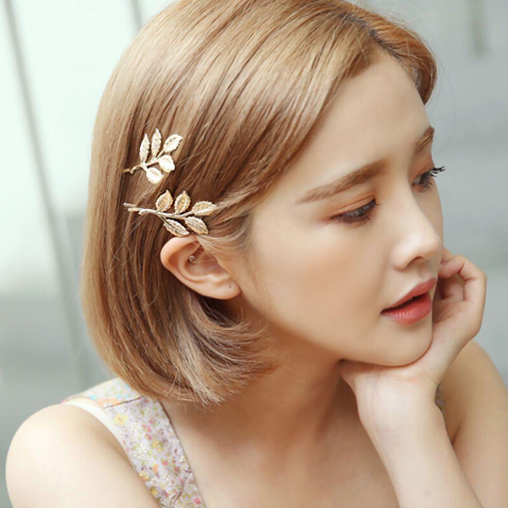 Металлические аксессуары для волос Инструмент для укладки волос Заколки Женская заколка для волос Форма листа Свадебные шпильки для волос
