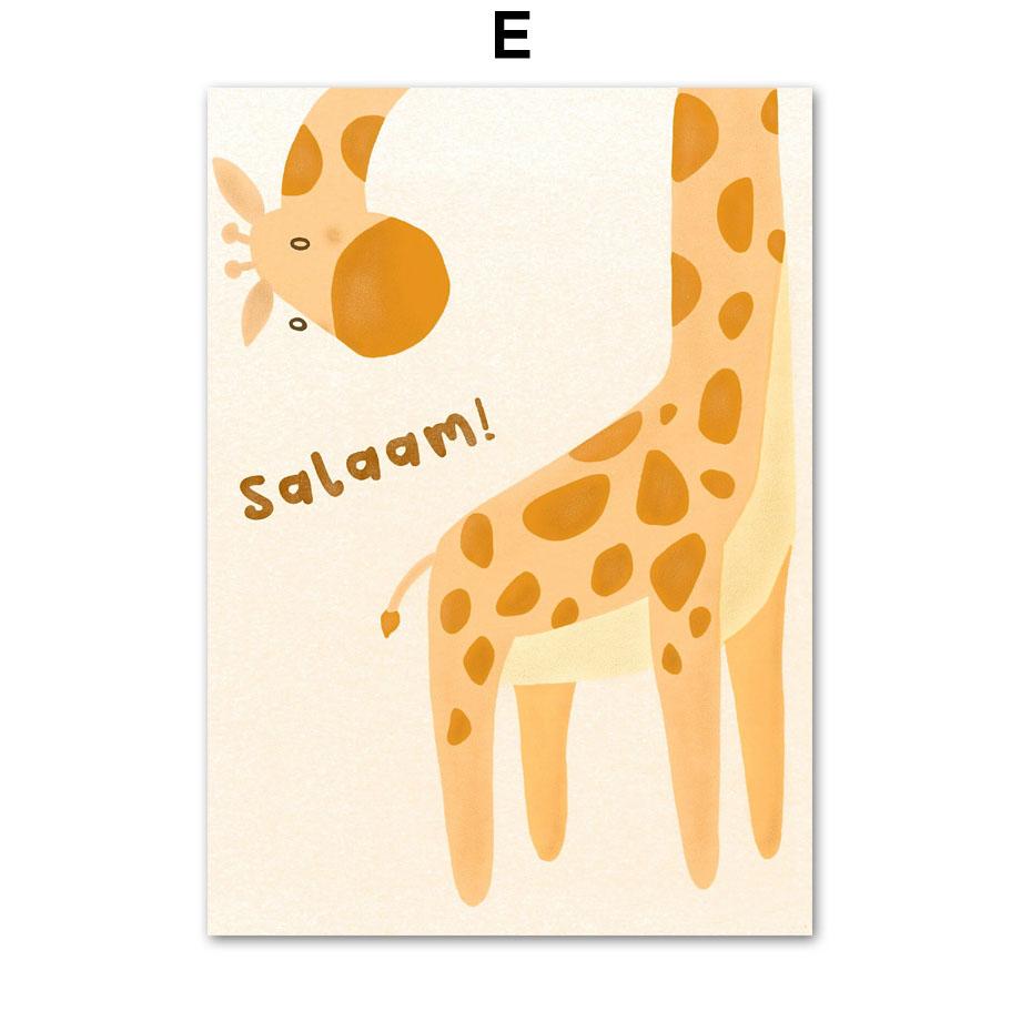 Исламский мультфильм кролик мечеть радуга жираф воздушный шар плакаты принты холст картины настенные художественные картины детская комната домашний декор