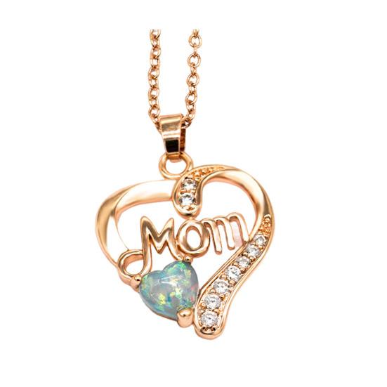 Ожерелья с подвеской в виде сердца для женщин «Я люблю тебя, мама», ожерелье в виде сердца из кубического циркония на День матери, подарок на день рождения