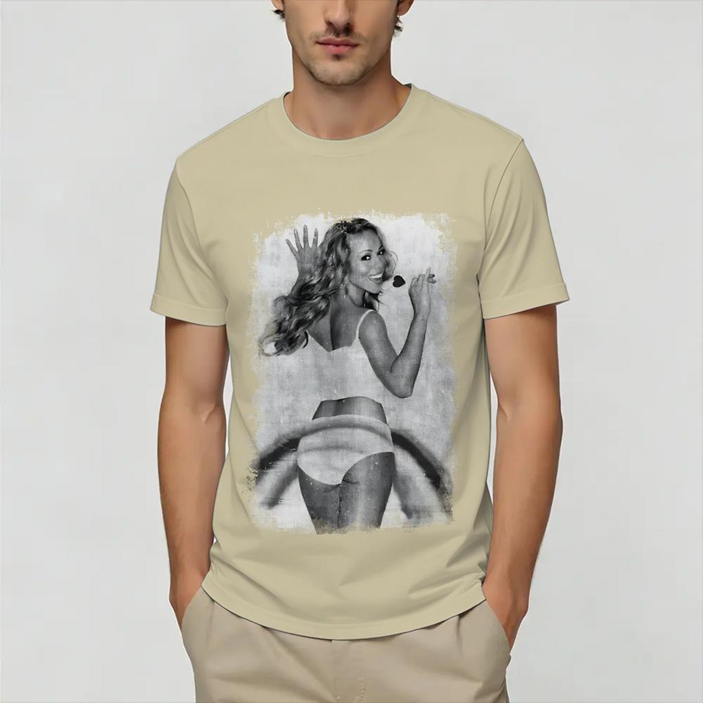 Унисекс футболки Mariah Carey 100% хлопок Модная одежда с коротким рукавом Круглый вырез Большой размер Футболка