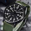 Men Boy Round Dial Nylon Strap Band Military Date Quartz Wrist Watch Gift