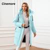 Cinemore Женская куртка, зима 2024, теплые длинные парки, верхняя одежда с капюшоном, женская одежда, модный пуховик, женское пальто 06