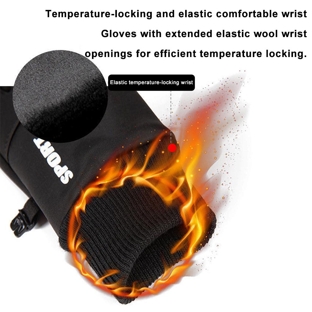 1 пара Зимние Теплые Водонепроницаемые Ветрозащитные Велосипедные Перчатки с Полными Пальцами для Занятий Спортом на Открытом Воздухе, Бега, Мотоцикла, Лыж, Флисовые Перчатки с Сенсорным Экраном