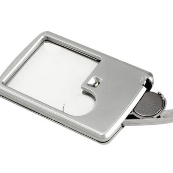 Credit Card Style 3X 6X LED Light Magnifying Glass Loupe Magnifier Pocket Size